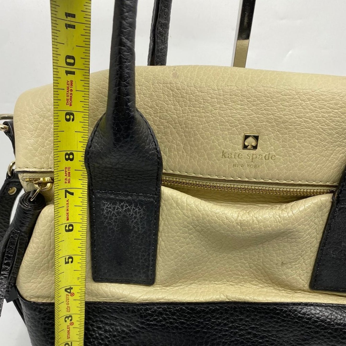 Kate Spade Cream Black Large Leather Shoulder Bag