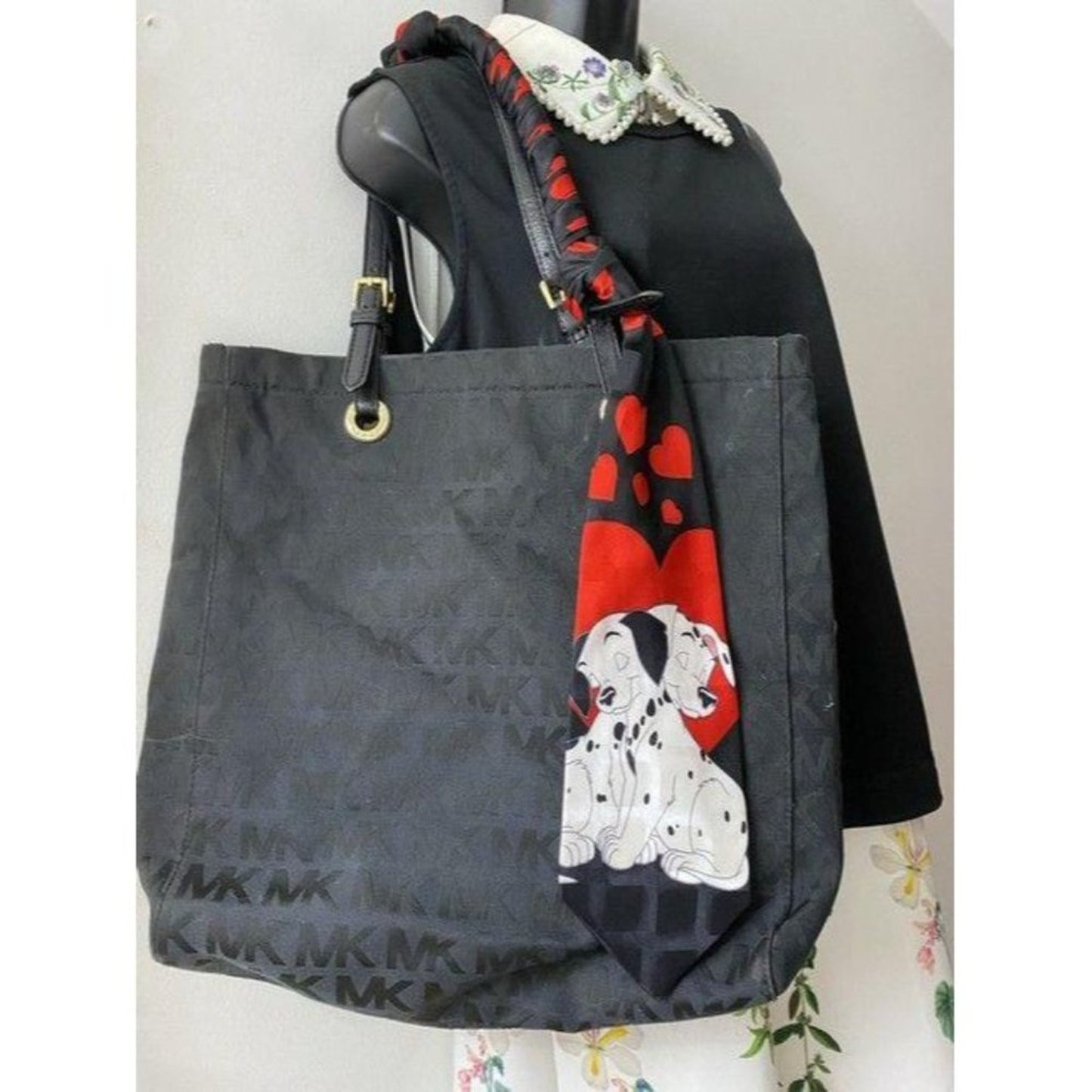 michael kors w customized w tie sash black red tot