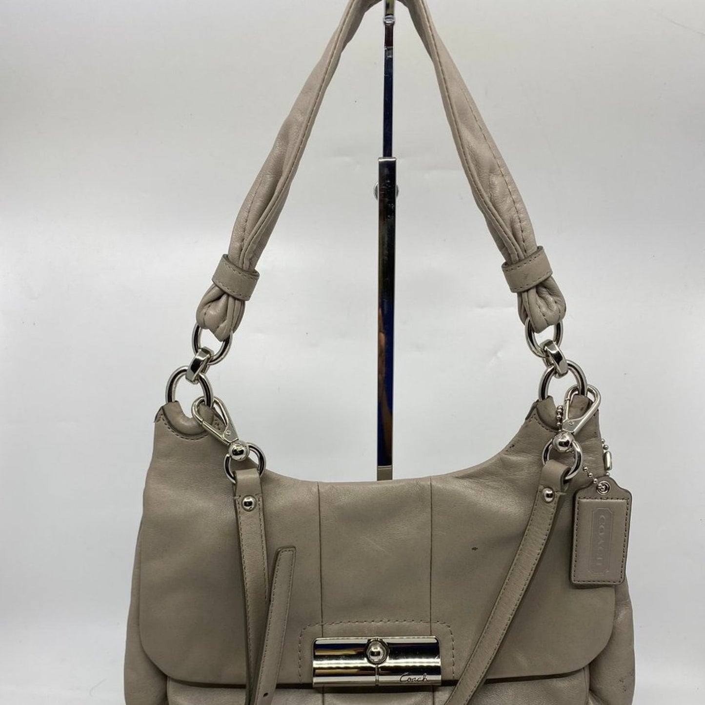 Coach Medium Gray Leather Crossbody Bag/Handbag
