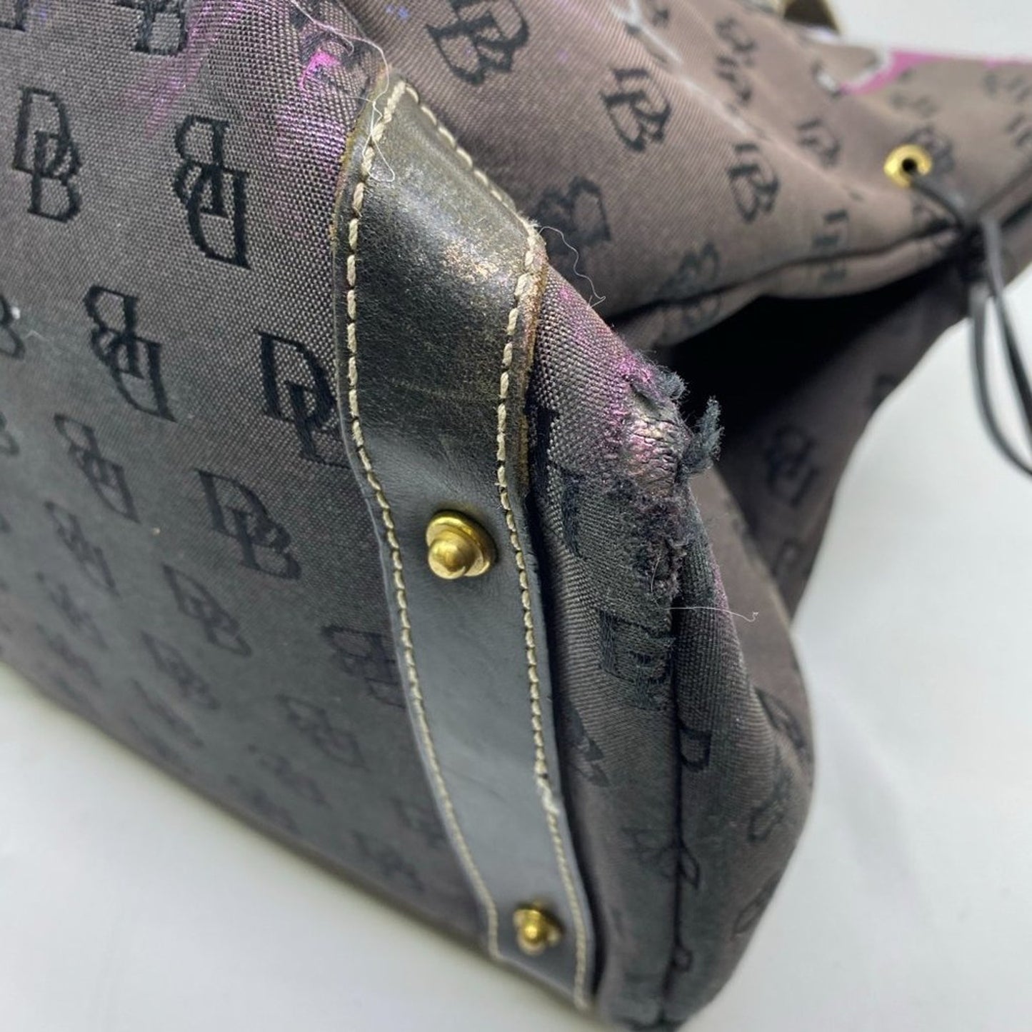 Dooney & Bourke Gray Customized W/ Graffiti Tote
