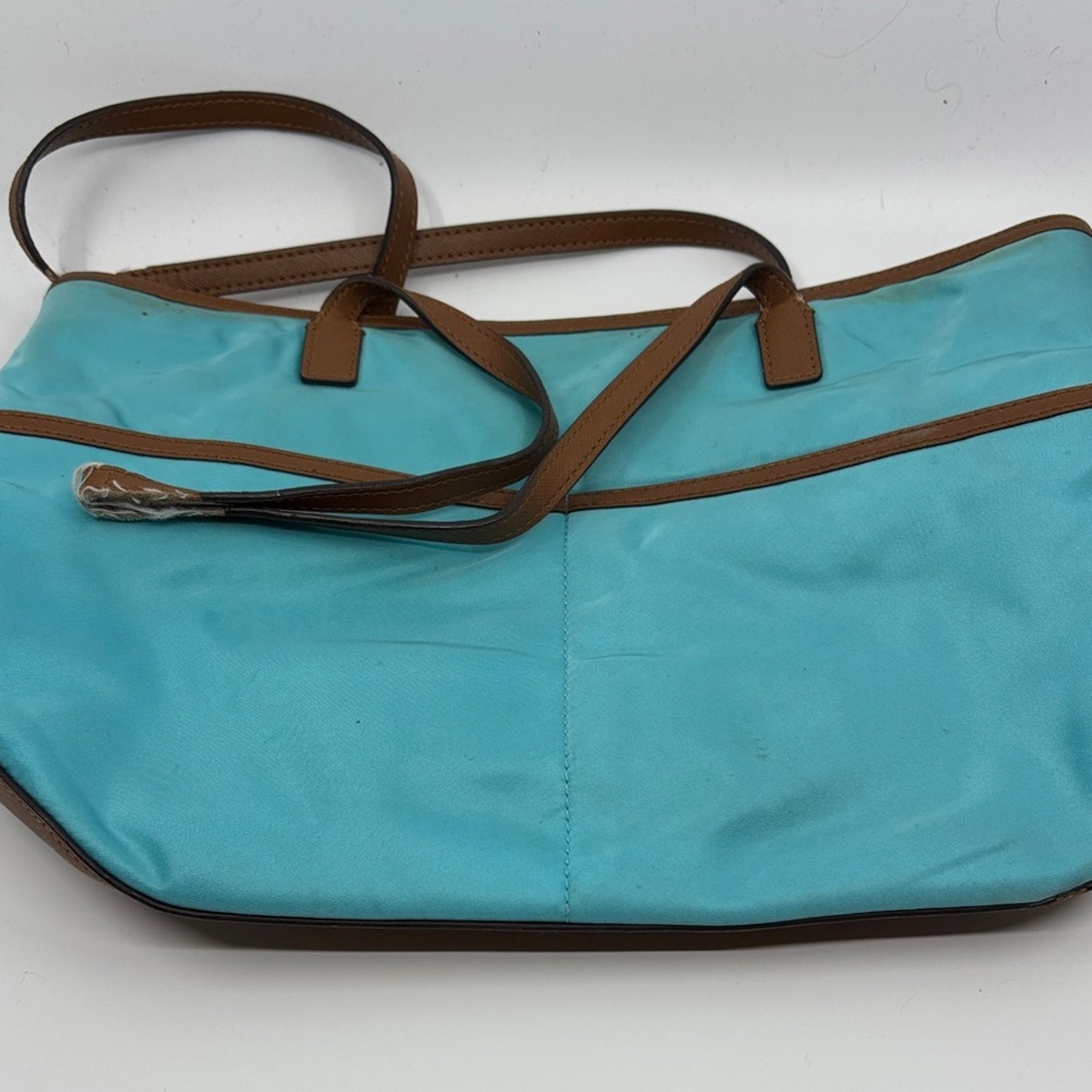 Michael Kors Aqua and Tan Tote Bag