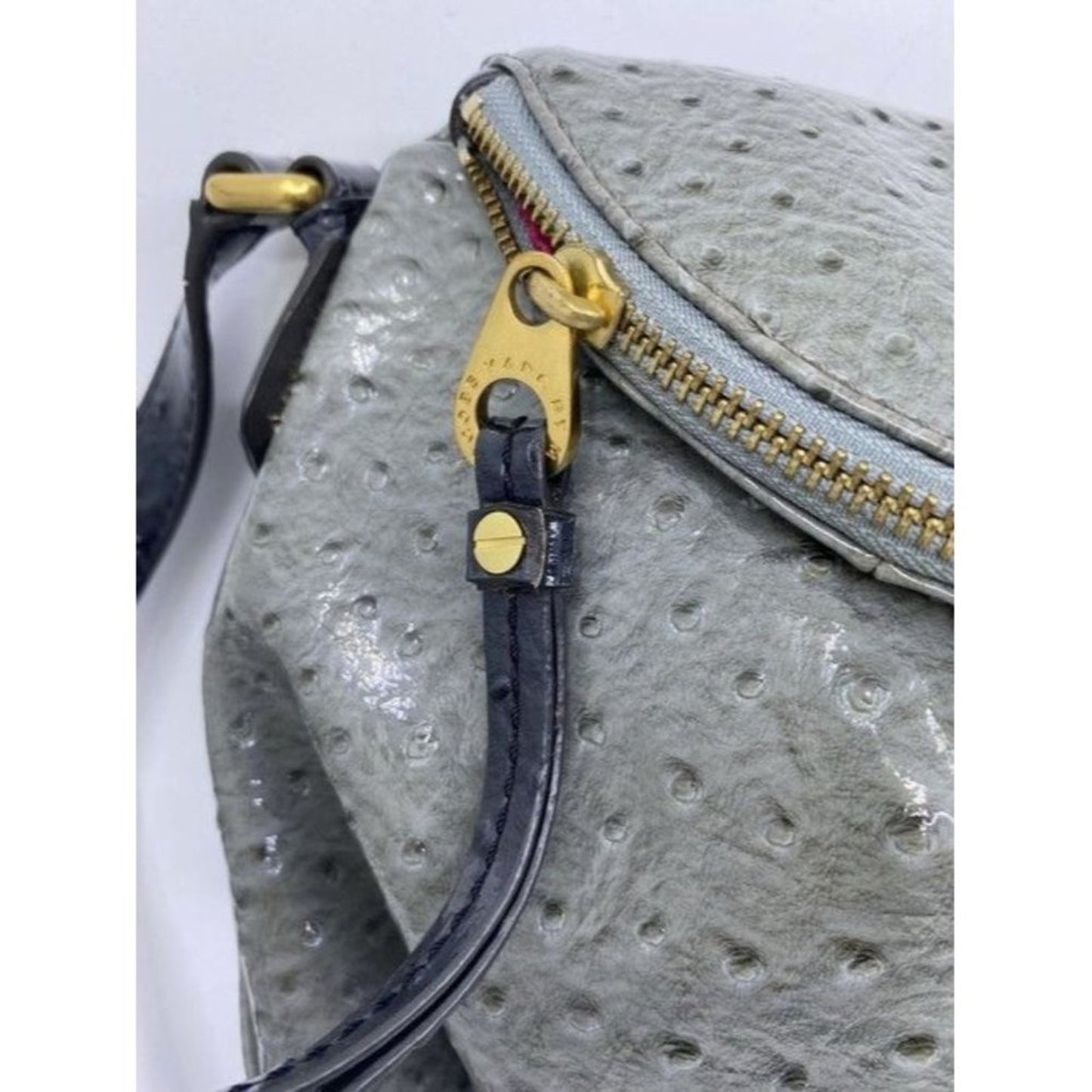 Marc By Marc Jacobs Classic Q Jellybird Natasha Chromiumpink Faux Ostric…