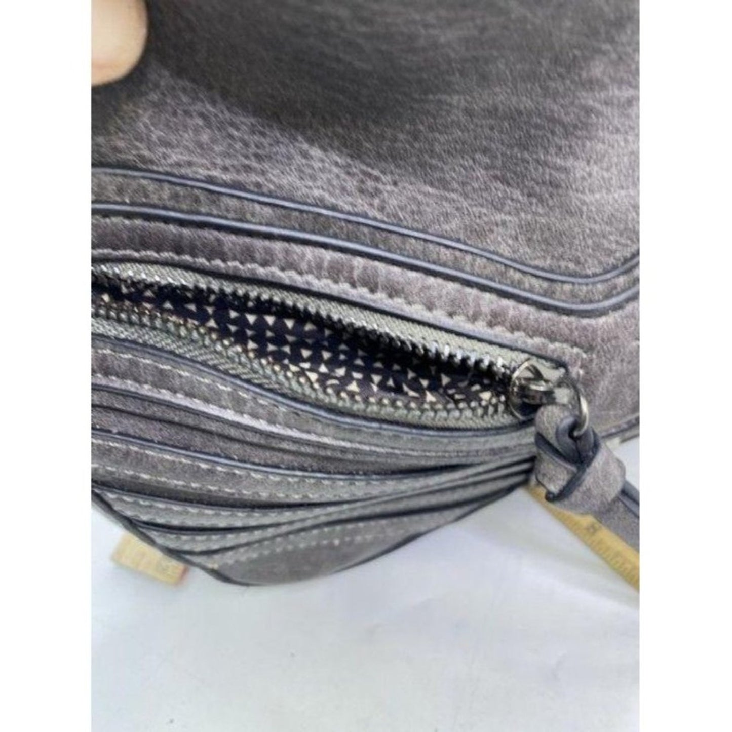 mms design studio zipper gray leather cross body b