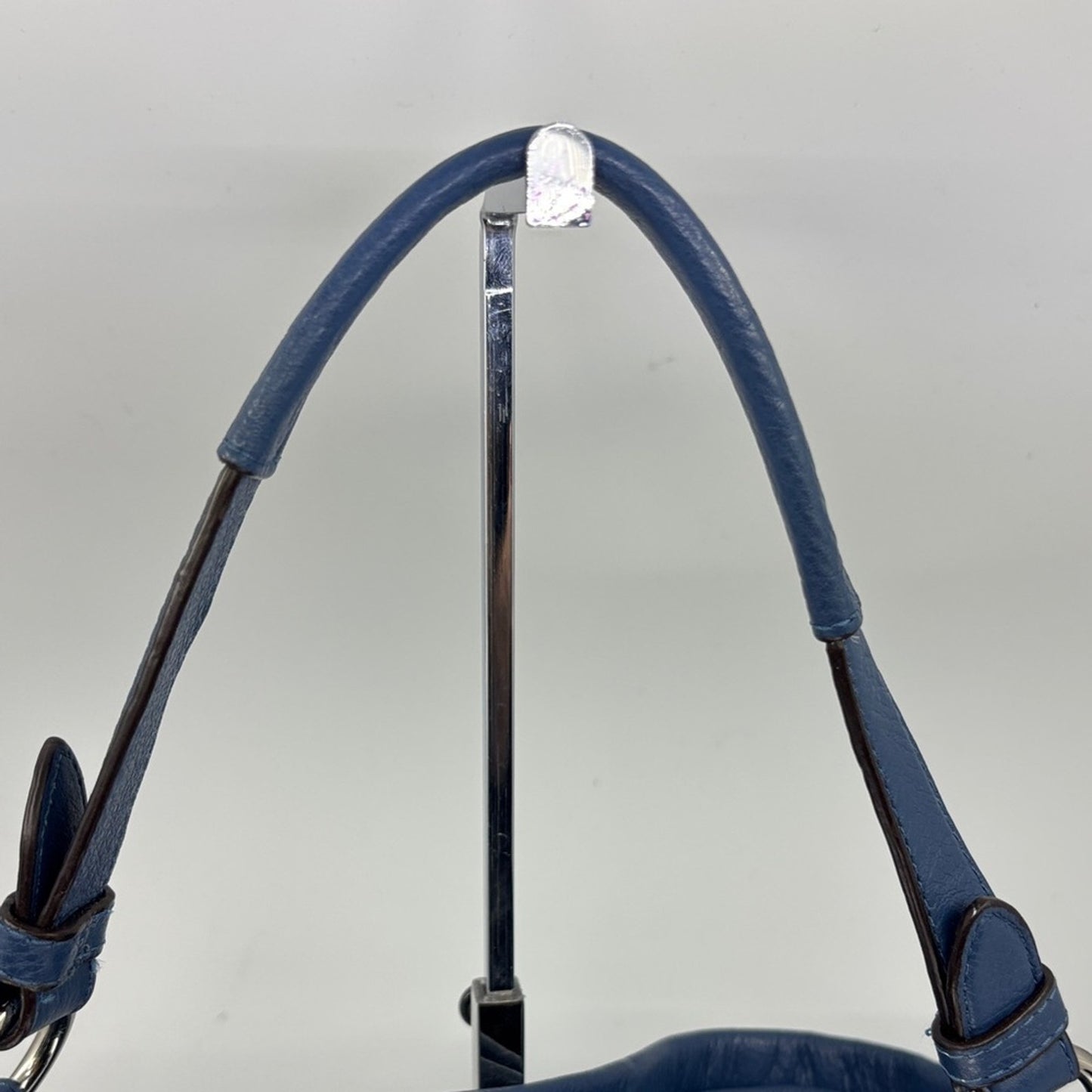 Blue Leather Shoulder Bag