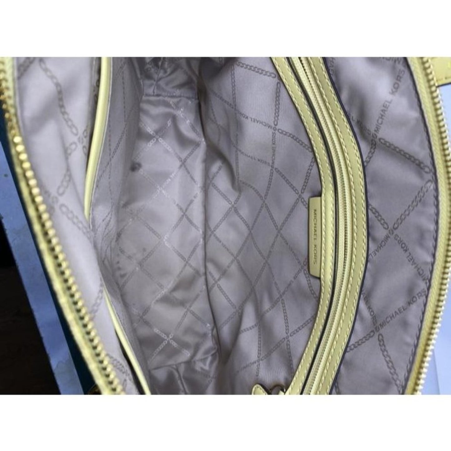 Michael Kors East West New Jet Set Top Zip Tote Buttercup Saffiano Leath…
