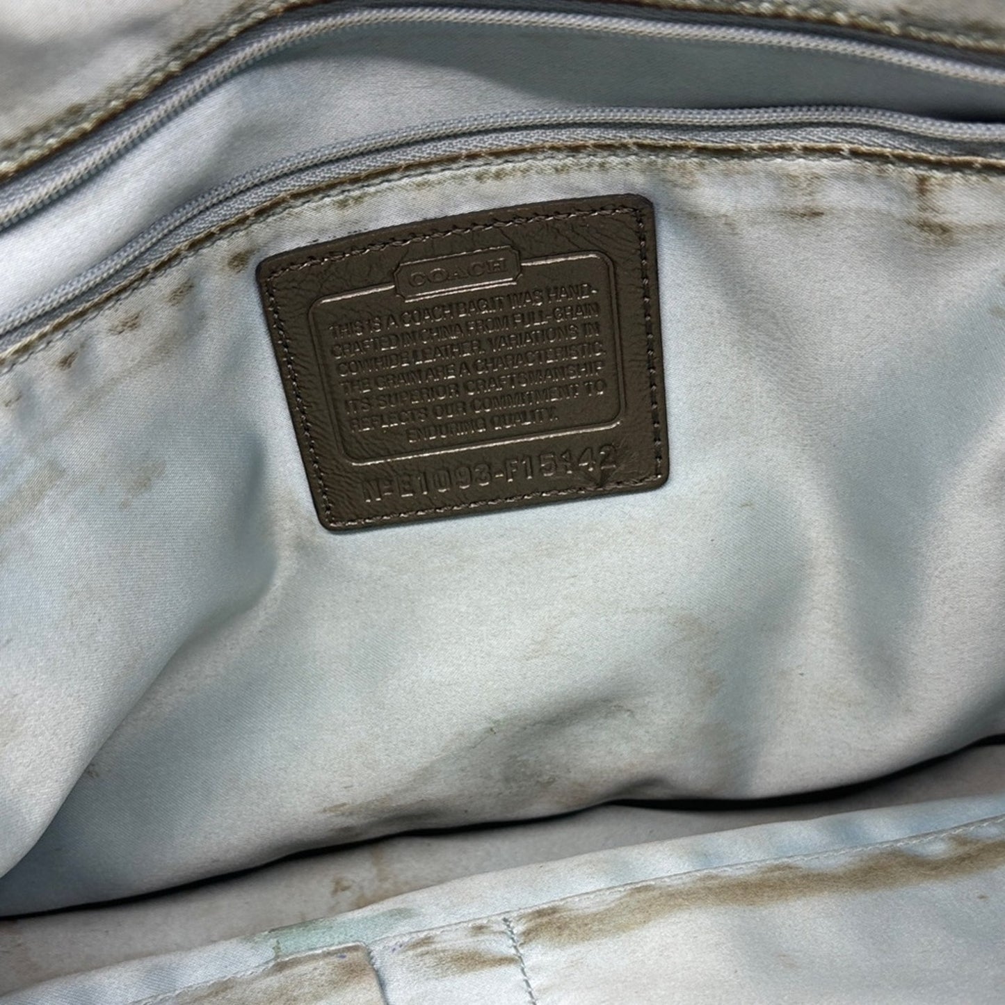 Coach Metallic Olive Leather Tote