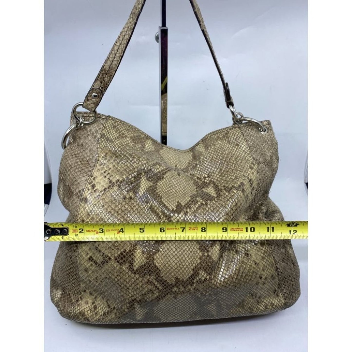 COACH Animal Embossed Leather Tan Shoulder Bag