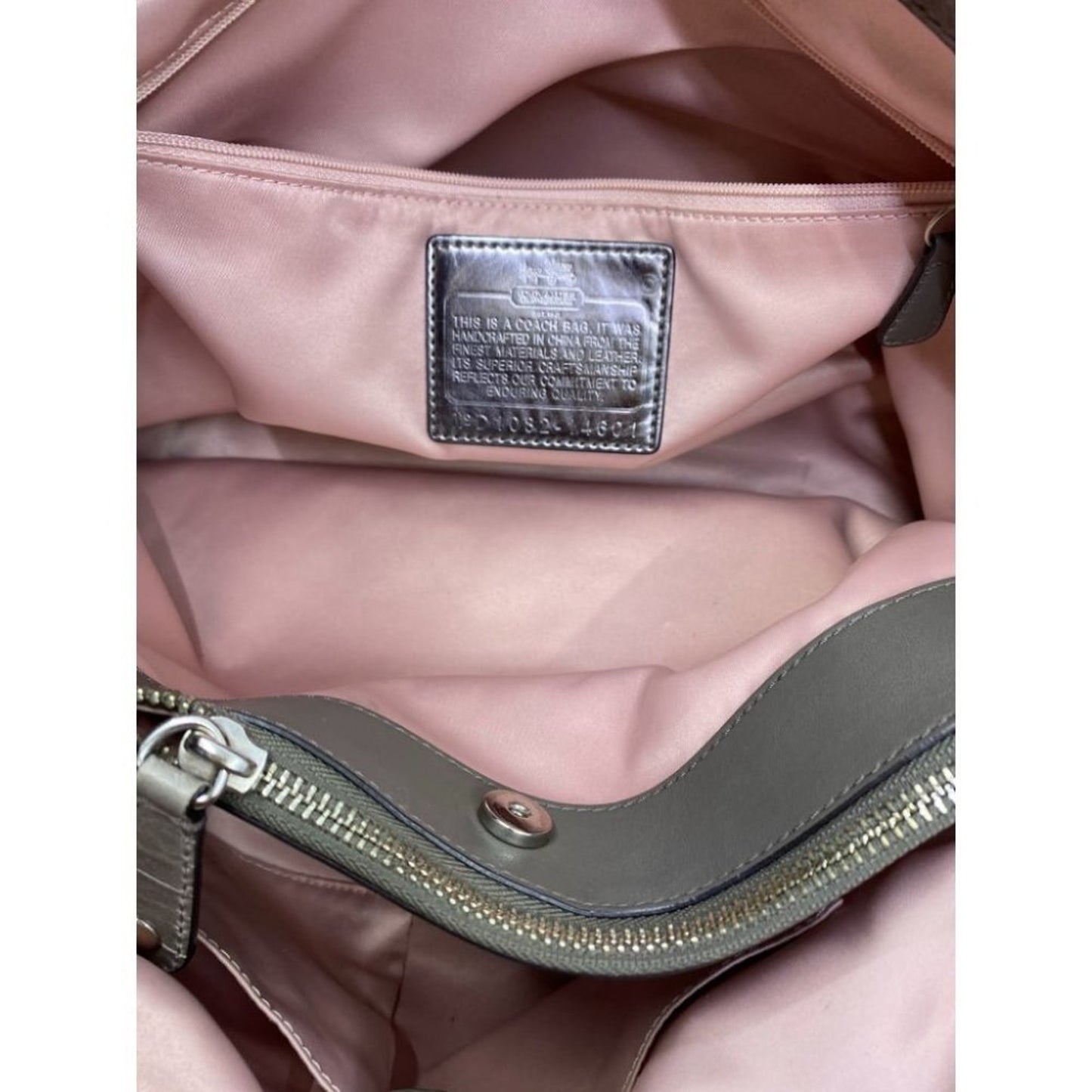 COACH Animal Embossed Leather Gray Shoulder Bag
