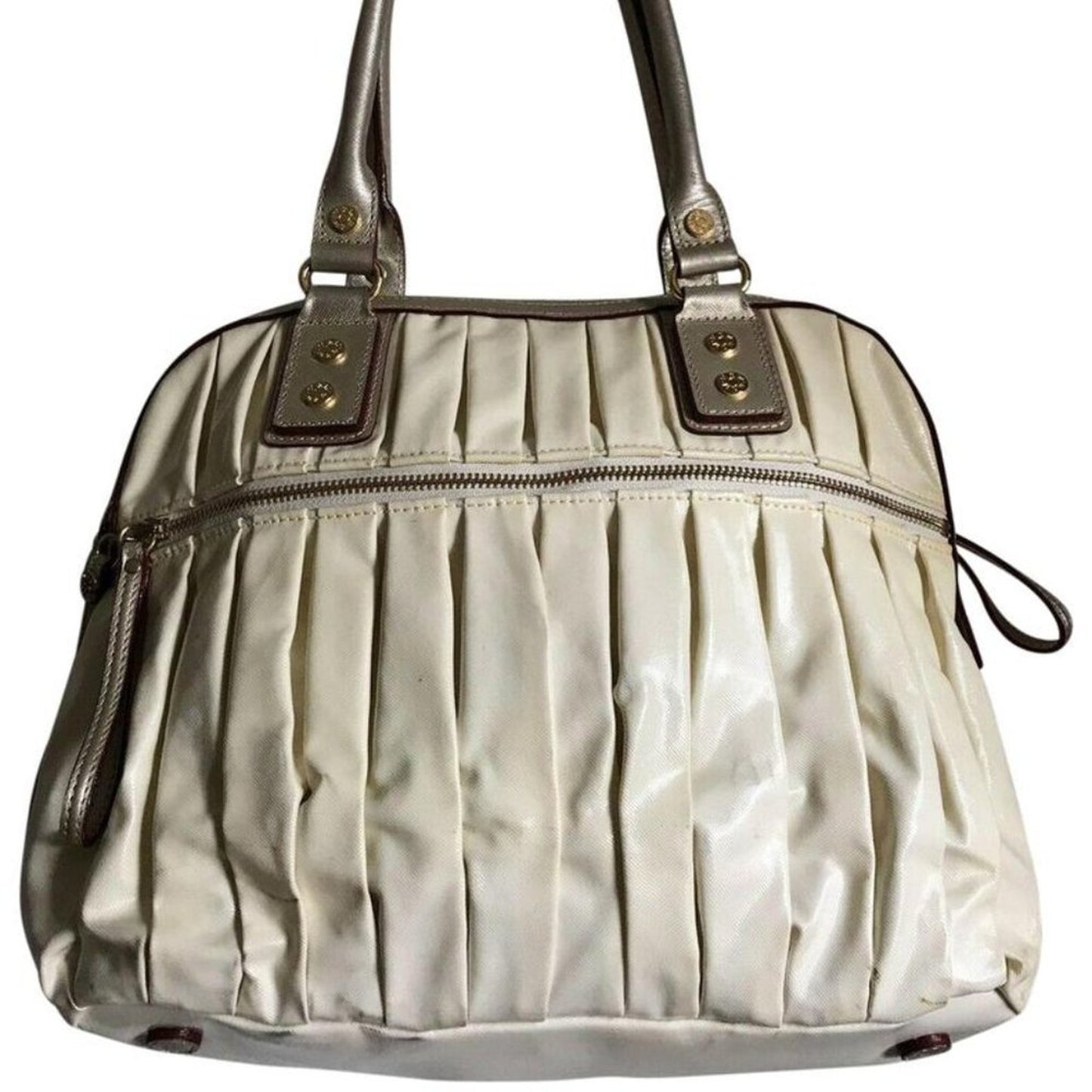 MZ Wallace Bea White Canvas Shoulder Bag