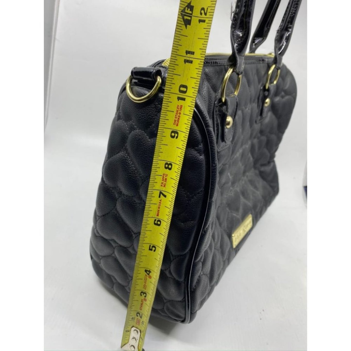 BETSEY JOHNSON Faux Leather Embellished Tote Bag