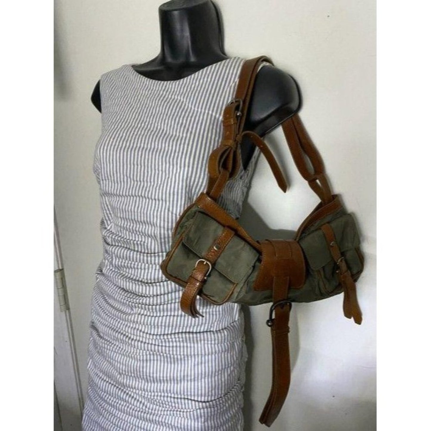 burberry gray brown shoulder bag