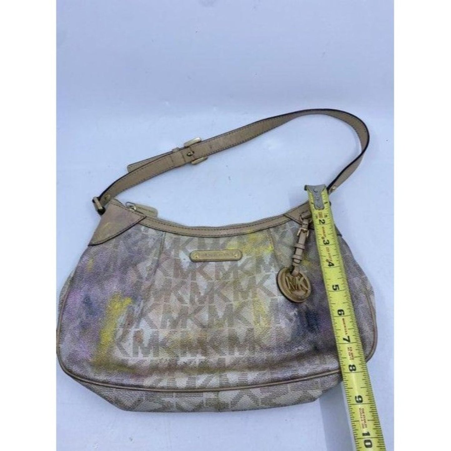 michael kors customized tan tote
