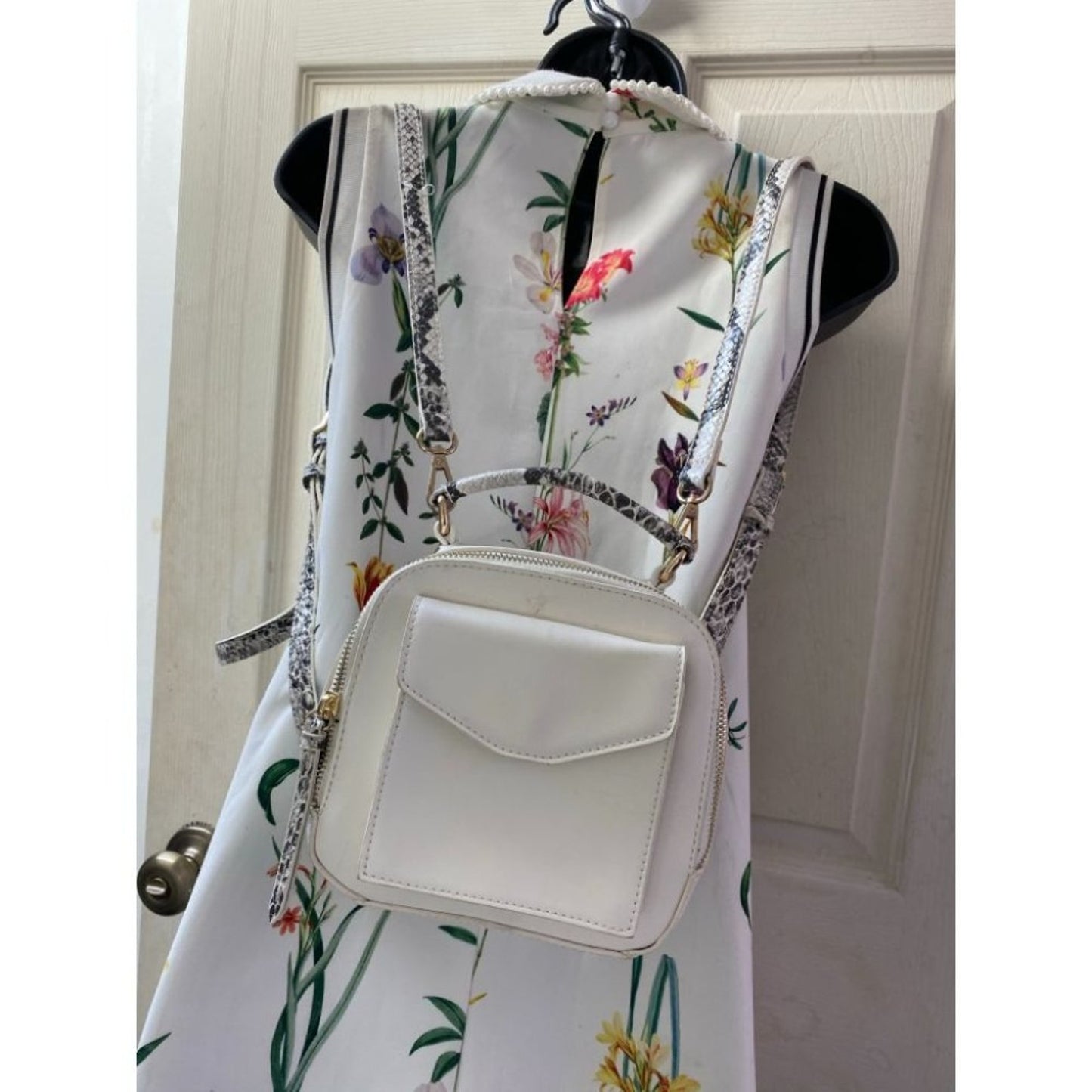 Free People Faux Leather White Back Pack