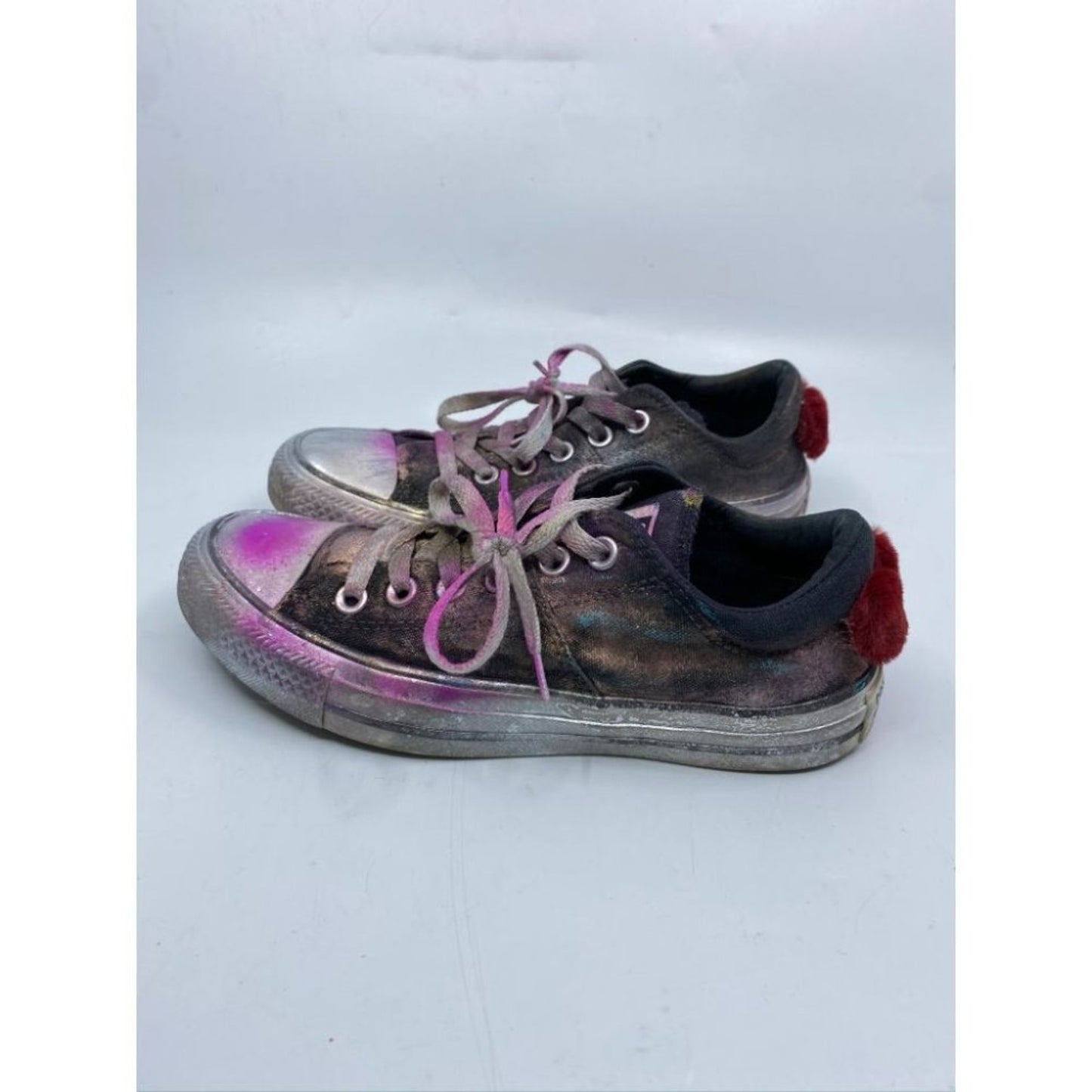 Converse Sneakers Customized Silver Pink Women's 7