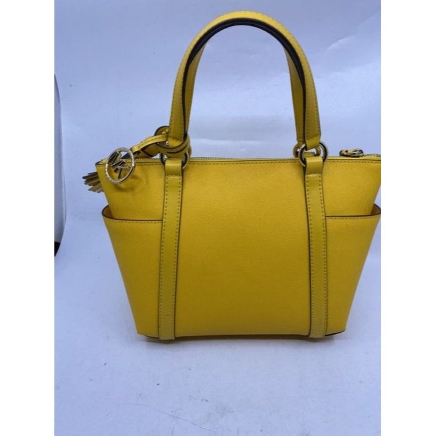 Michael Michael Kors Small Sullivan Convertible Top Zip Tote Yellow Leat…