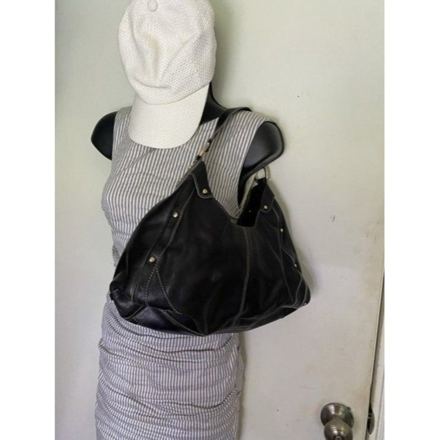 Cole Haan Medium Black Leather Shoulder Bag