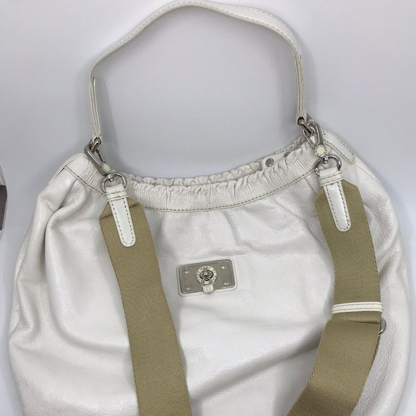 MARC JACOBS White Leather Bucket Bag