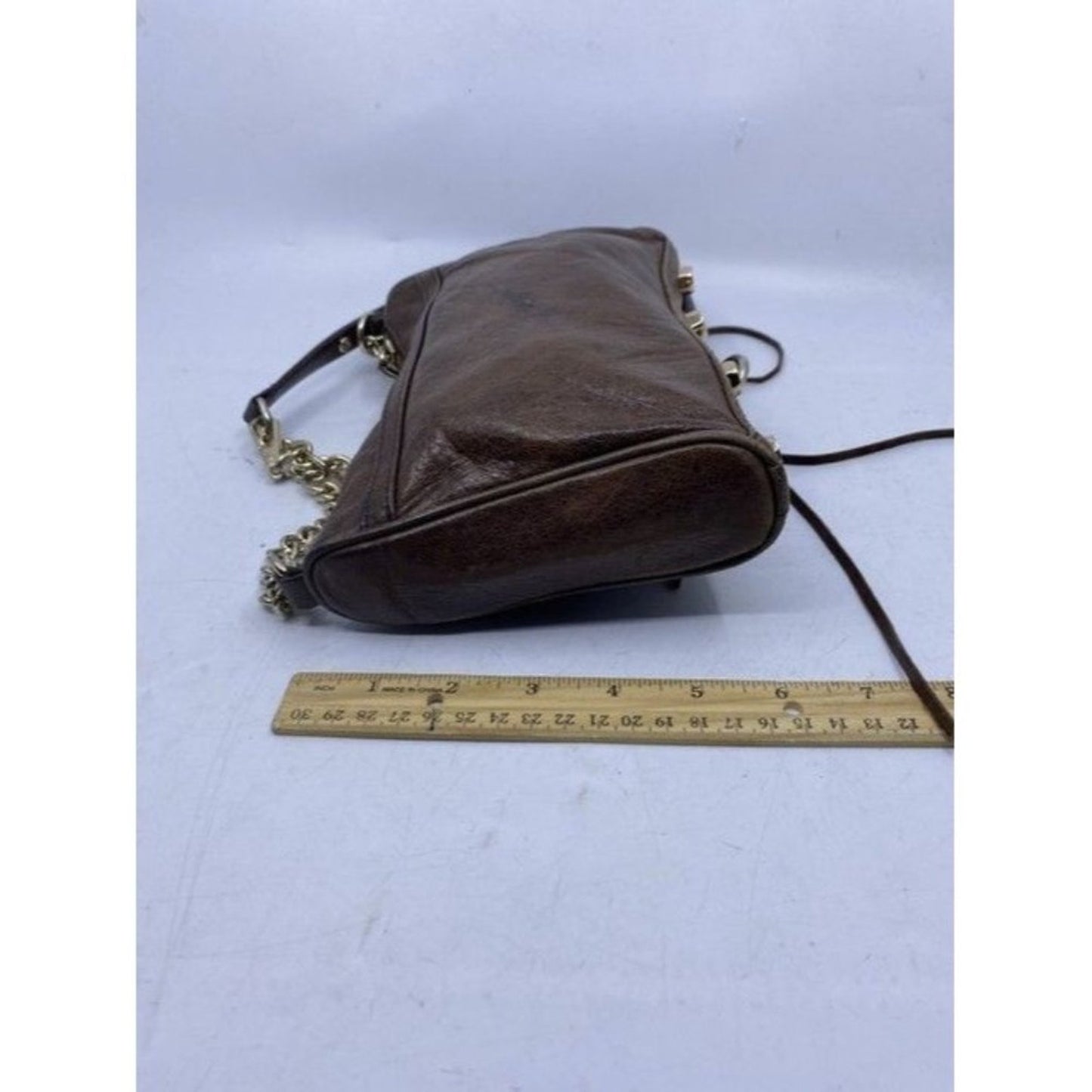 Rebecca Minkoff Unique Front Clasp Dual Compartment Brown Leather Should…