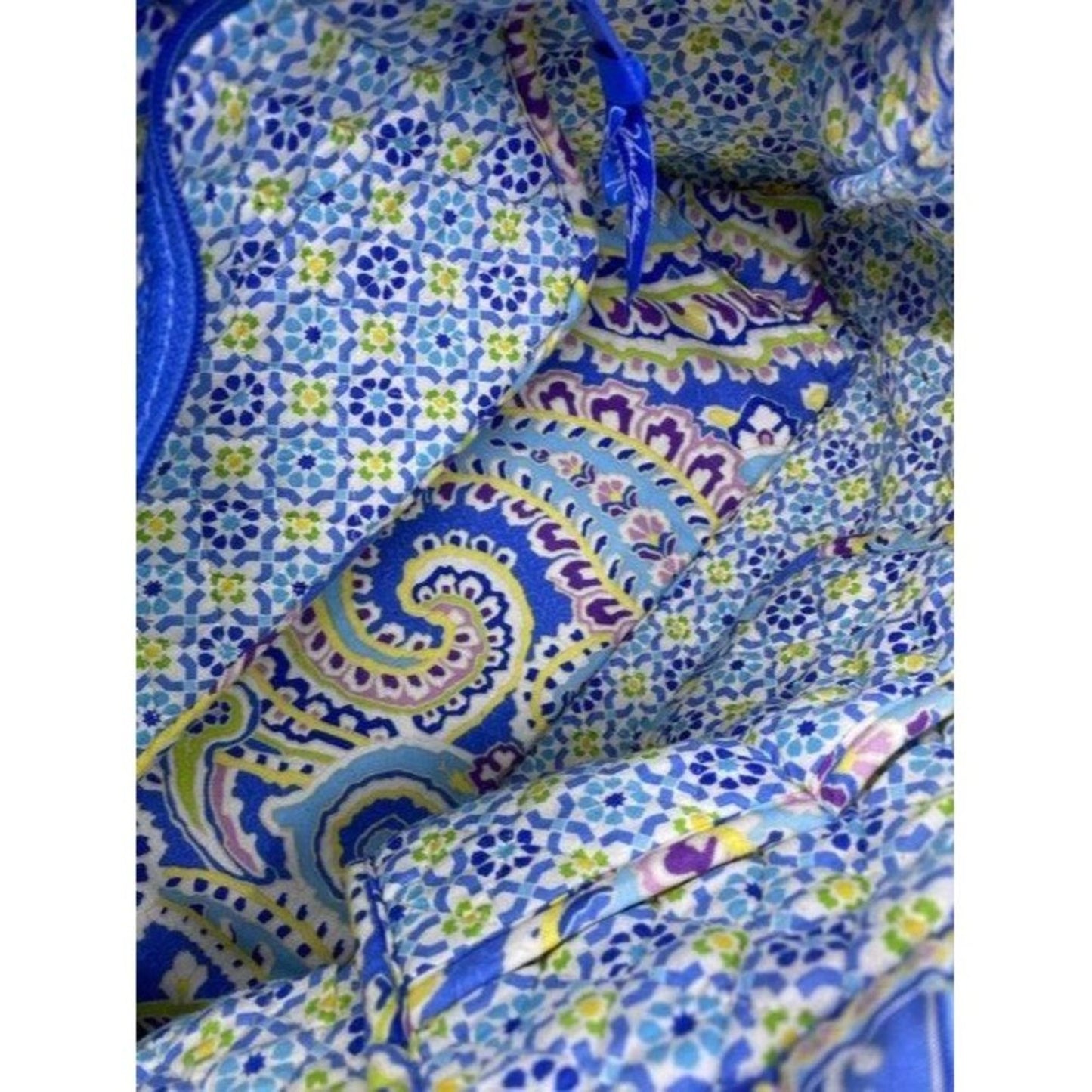Vera Bradley Large Quilted Blue Purple Yellow Whit