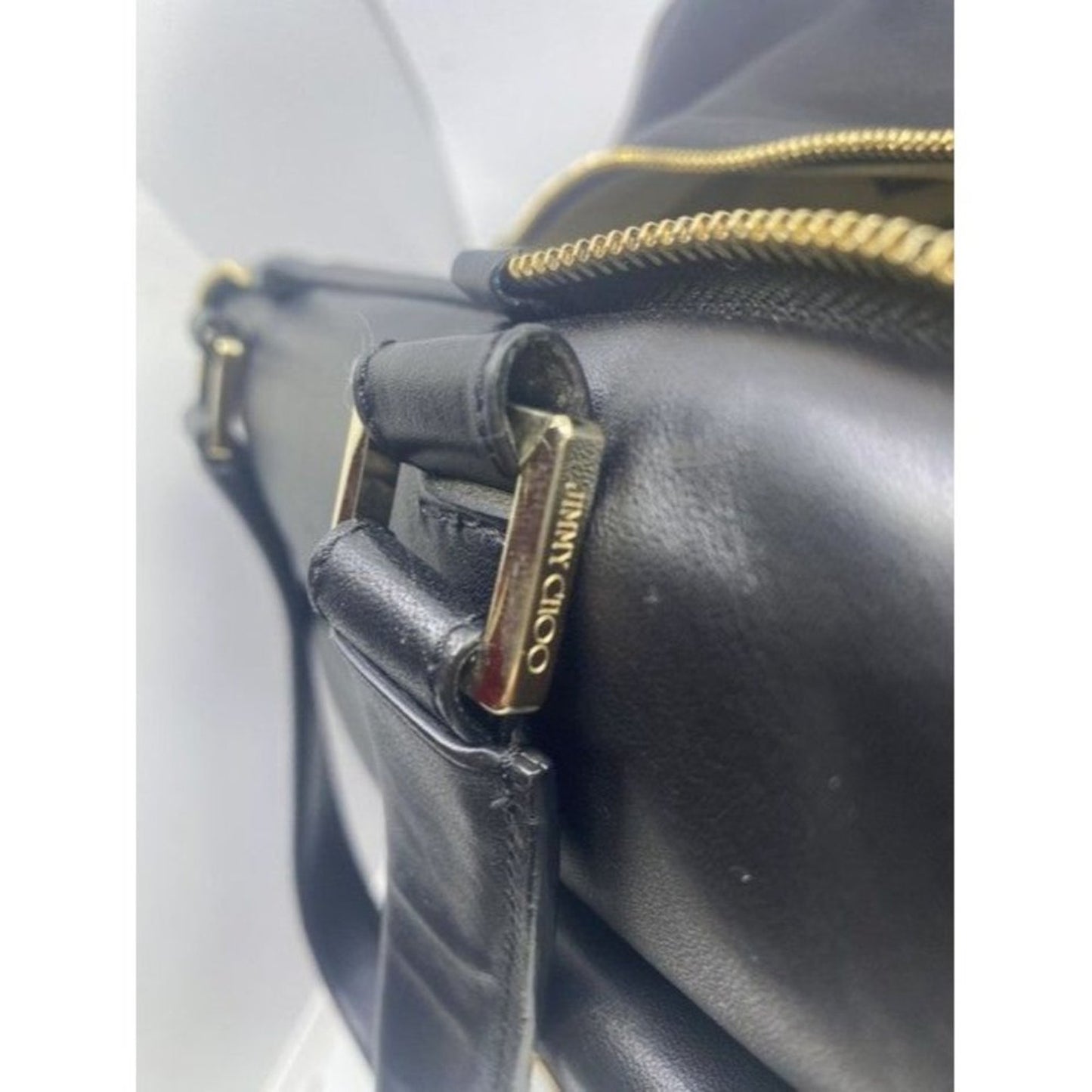 Jimmy Choo Justine Handbag Black Leather Shoulder Bag