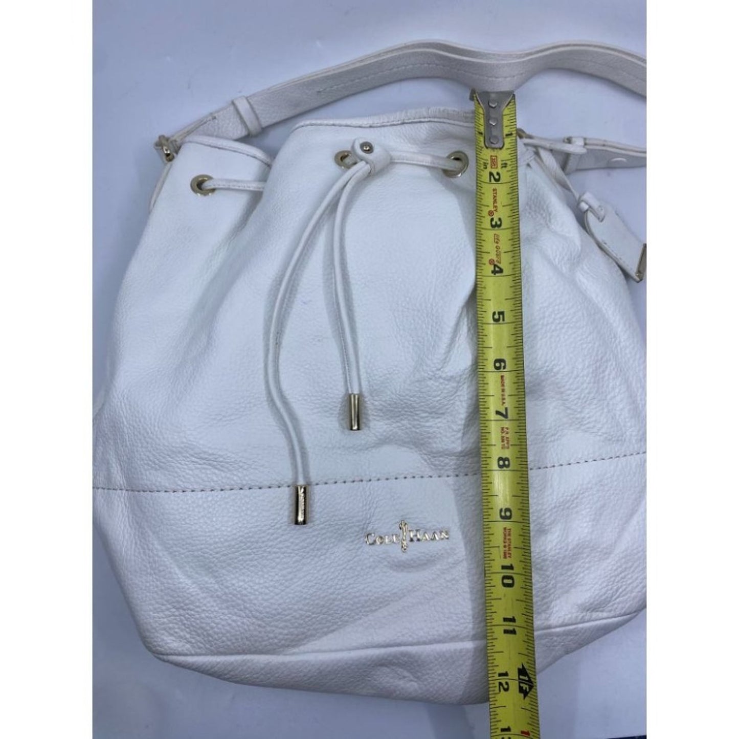 COLE HAAN White Large Leather Tote/ Shoulder Bag