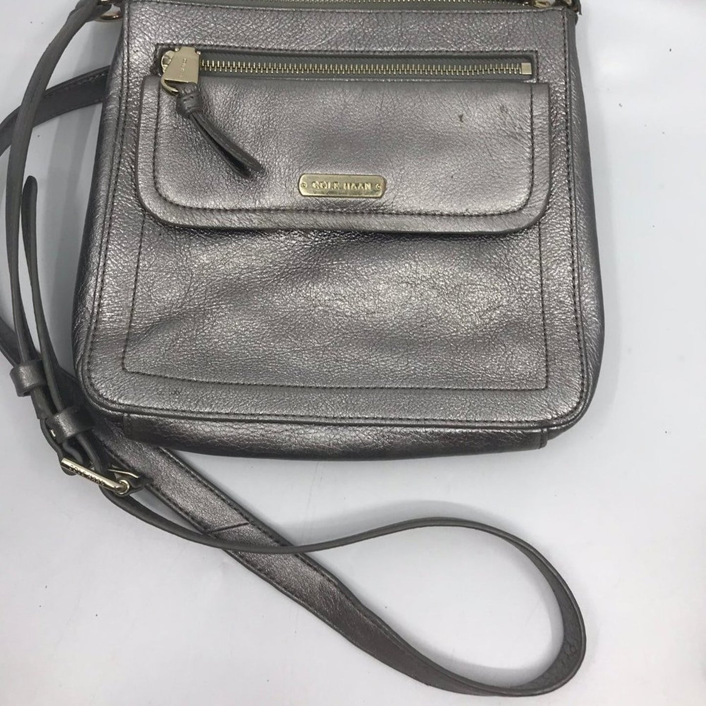 Cole Haan Gray Leather Crossbody Bag