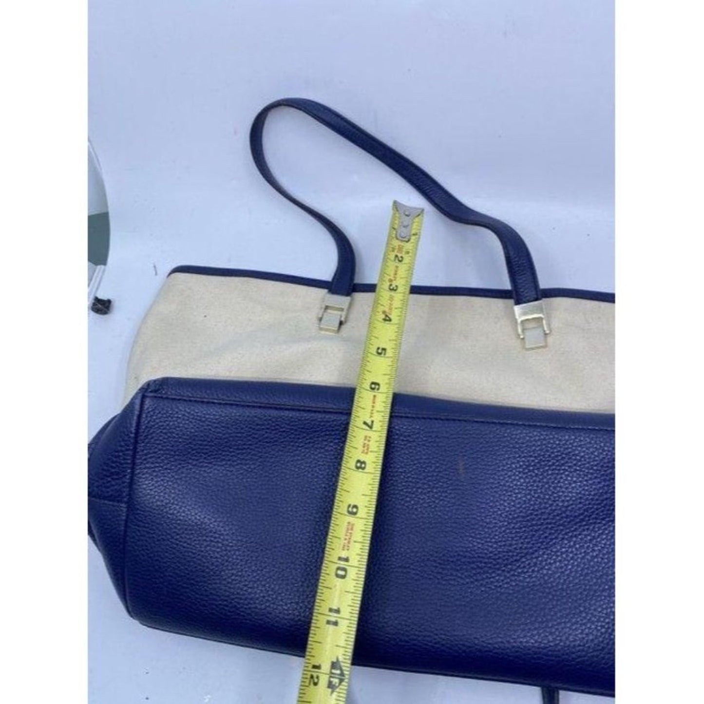 kate spade creamblue fabric shoulder bag
