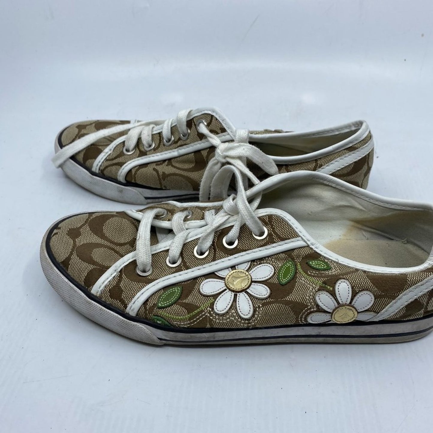 Coach Brown White Sneakers Size 8