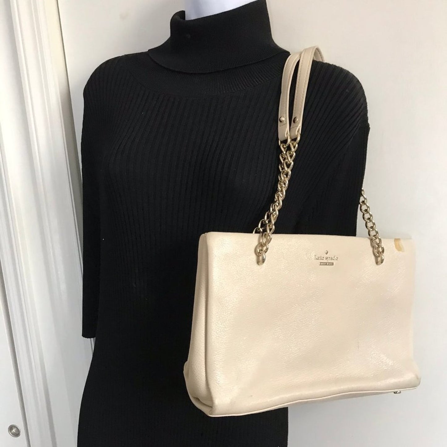 Kate Spade Cream Leather Shoulder Bag