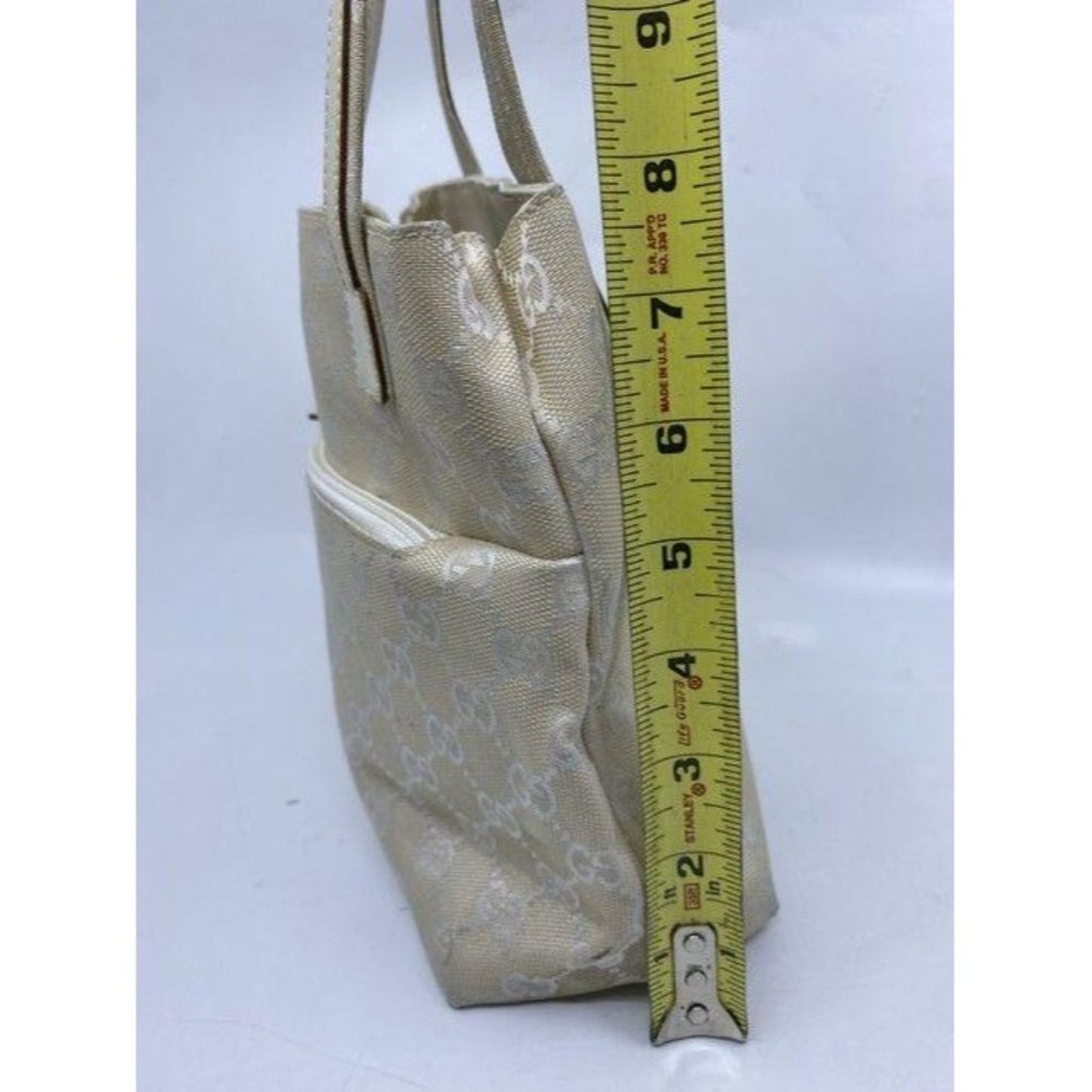 gucci vintage white jacquard fabric shoulder bag