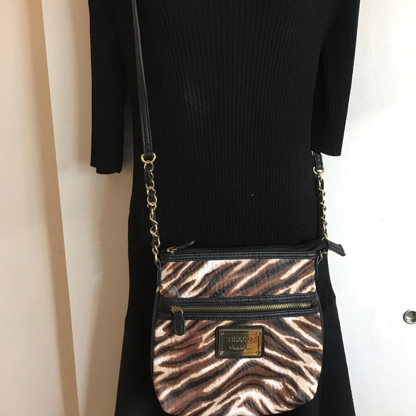 Nichole Tiger Skin Pattern Crossbody Bag