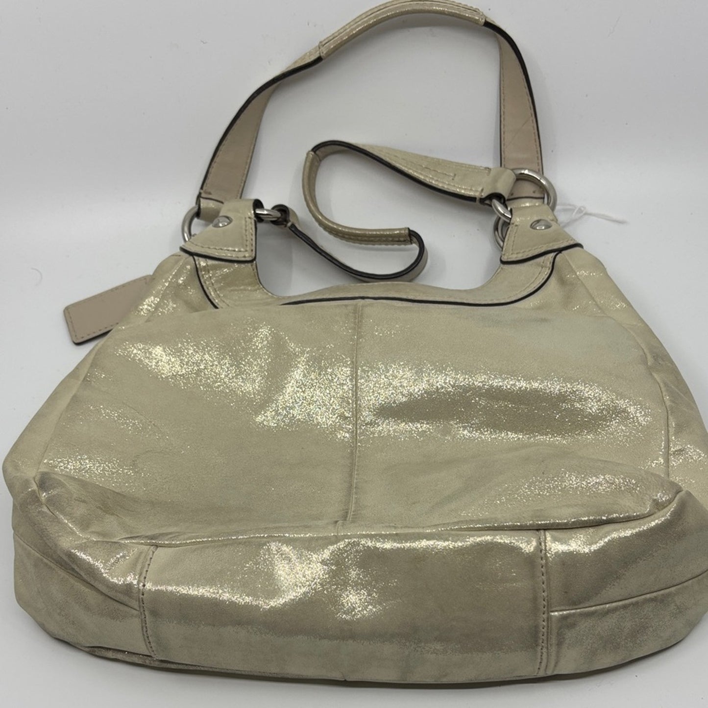 Coach Shimmering Cream Shoulder Bag