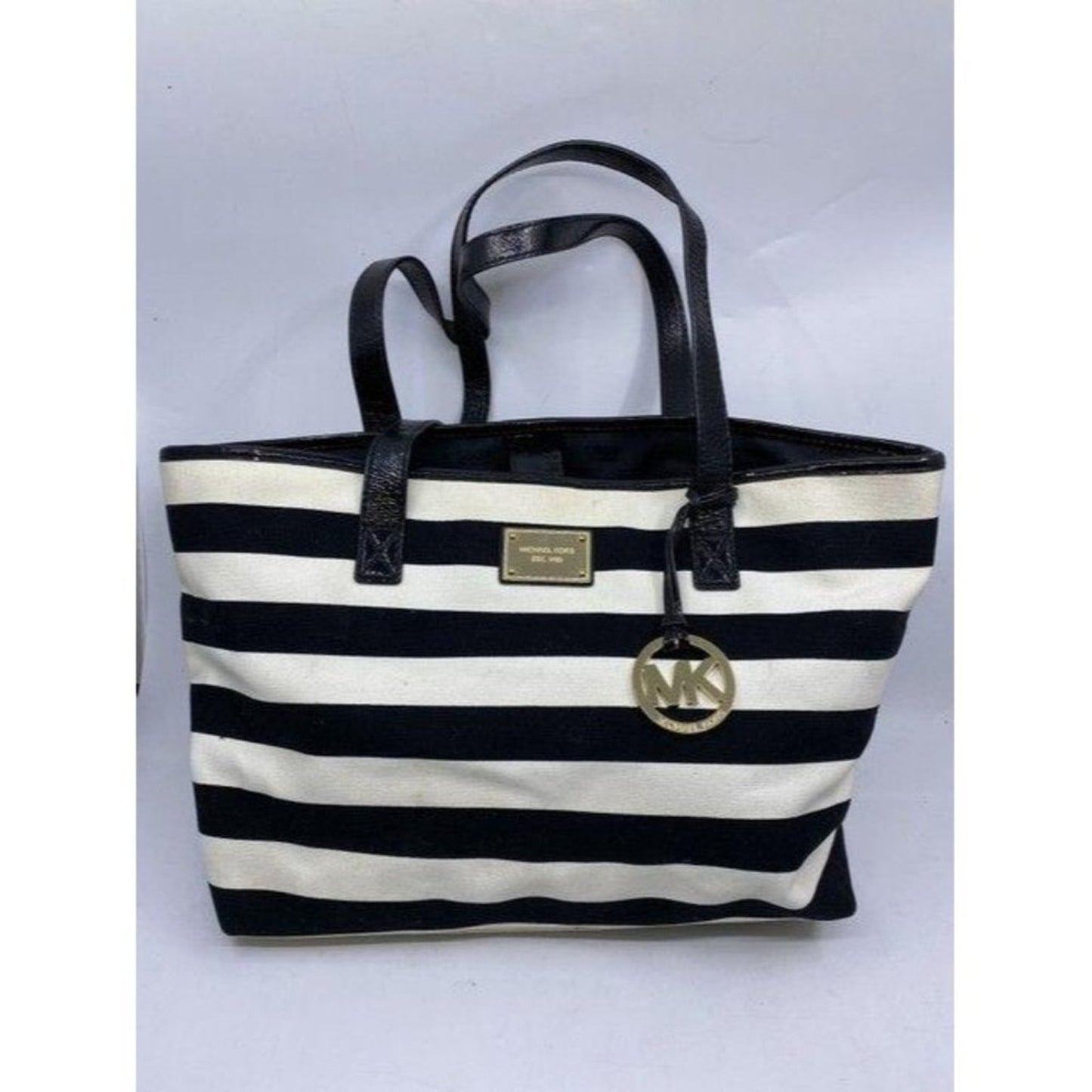 michael kors shopping nautical fabric black white