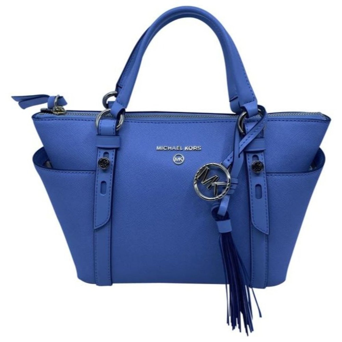 Michael Michael Kors Small Sullivan Convertible Top Zip Tote Blue Leathe…