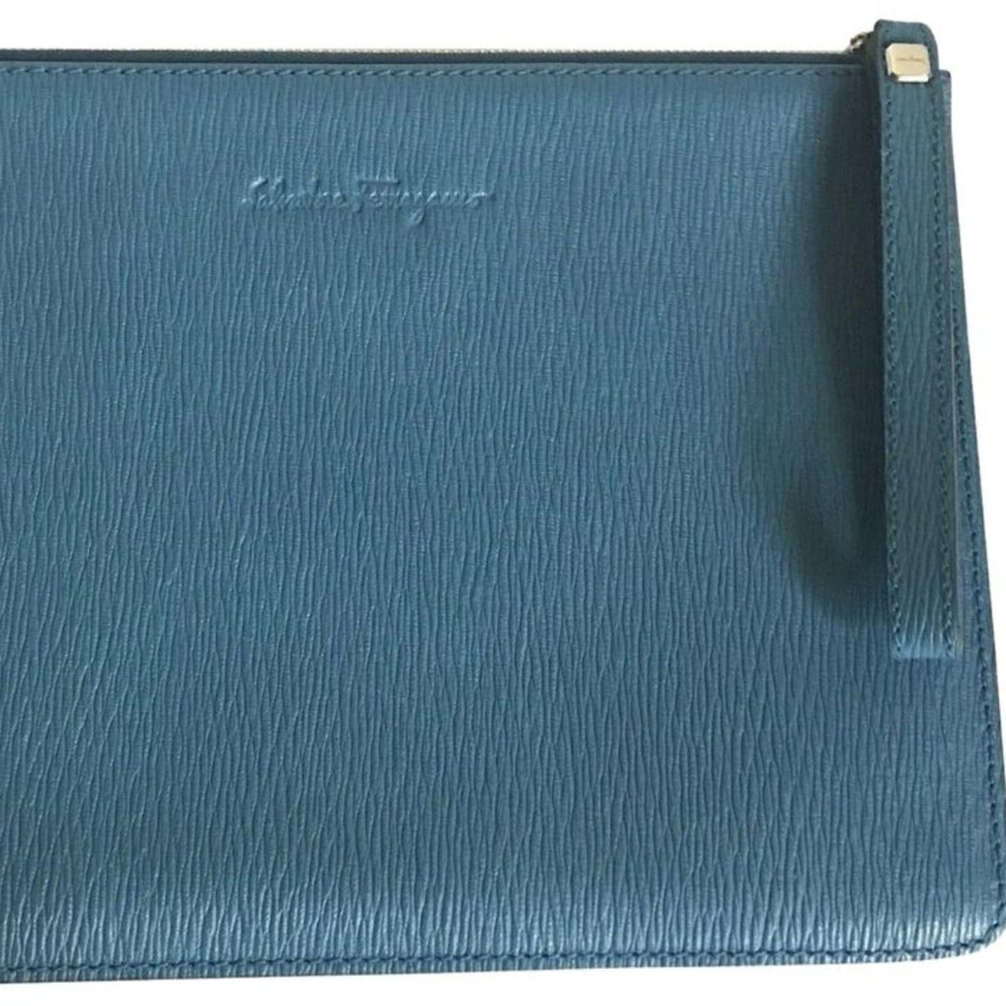 SALVATORE FERRAGAMO Unisex Blue Leather Document H