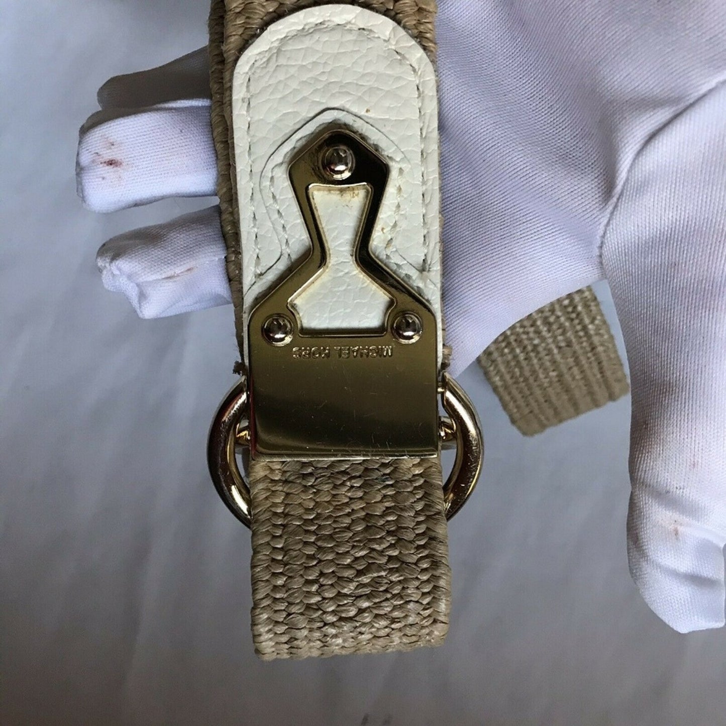 Michael Kors Woven White Belt