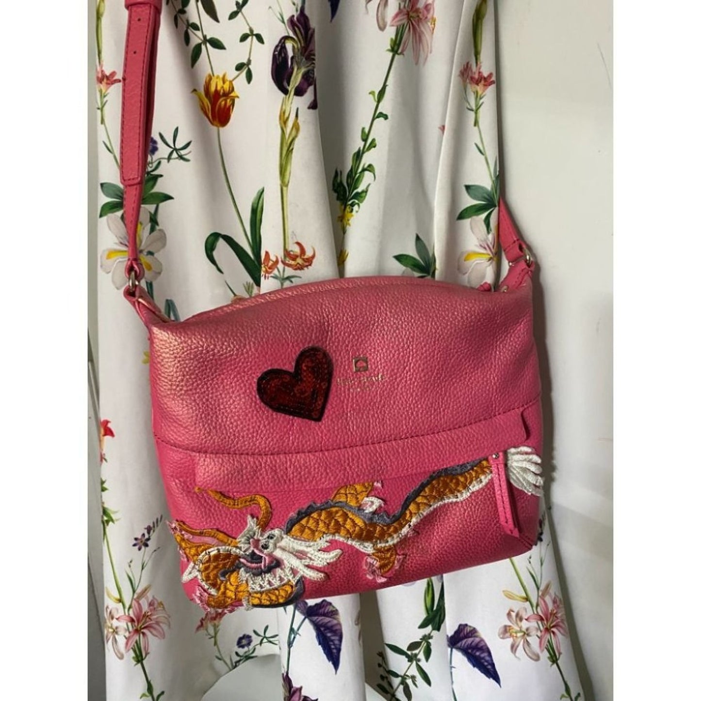 Kate Spade Pink Leather Crossbody With Customized