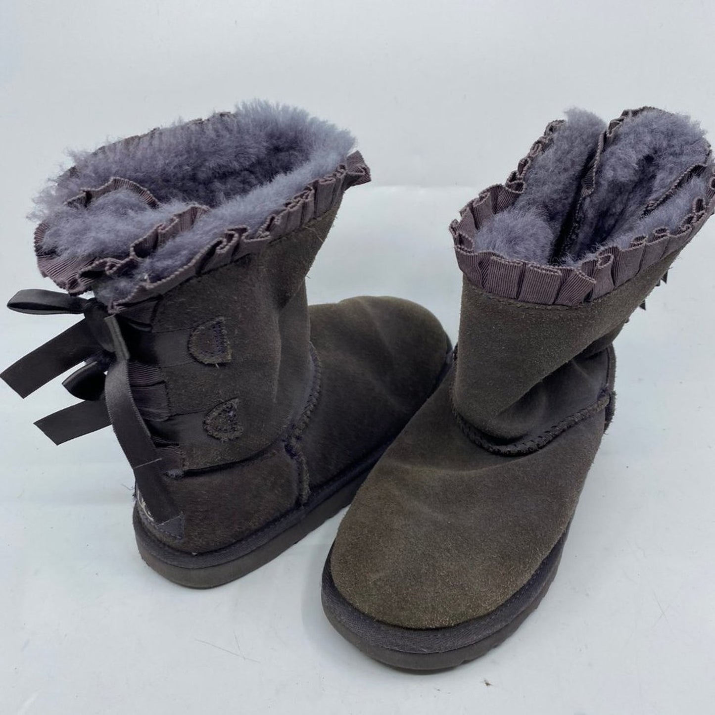 UGG Australia Gray/Purple Ruffled Boots Size 2