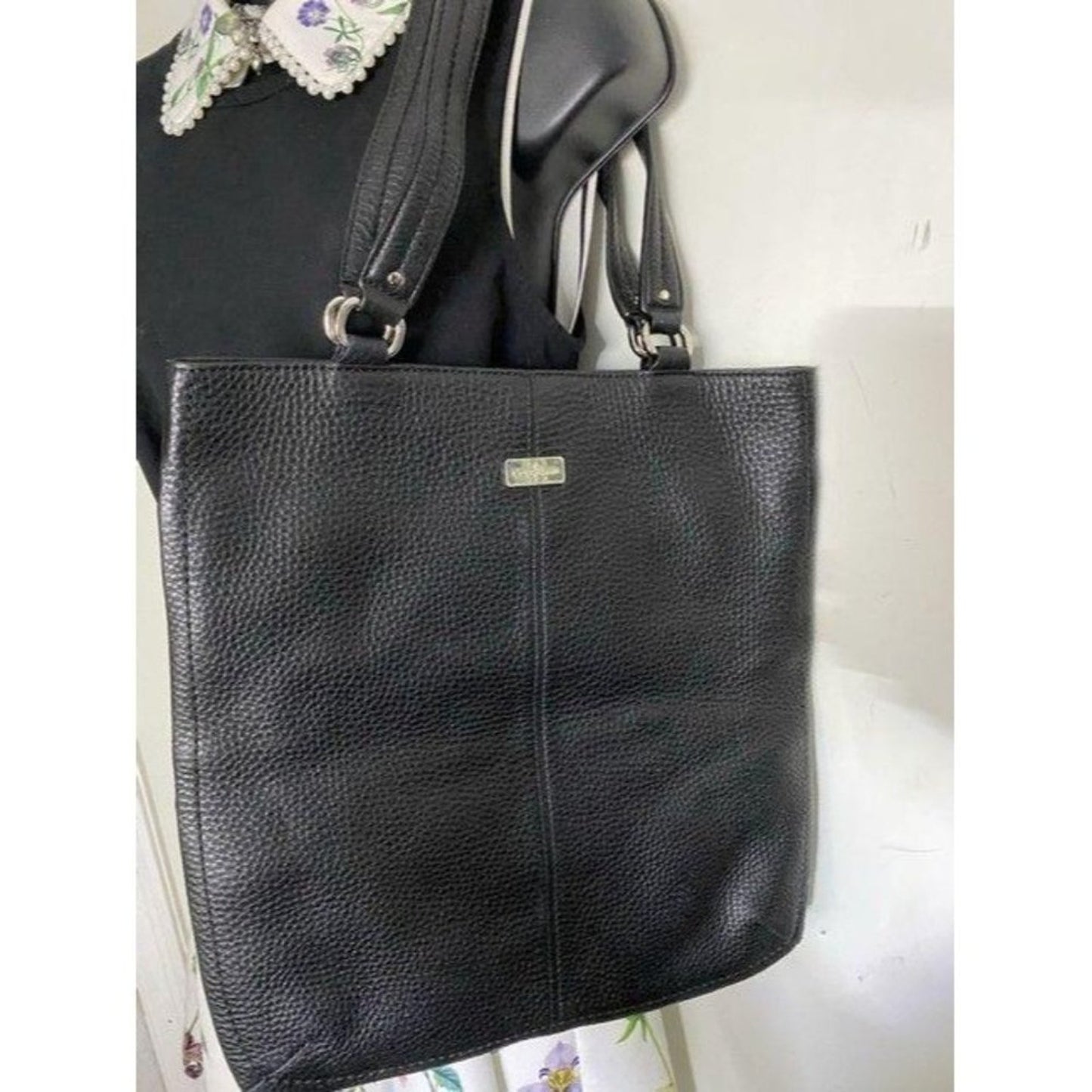cole haan xl black leather shoulder bag