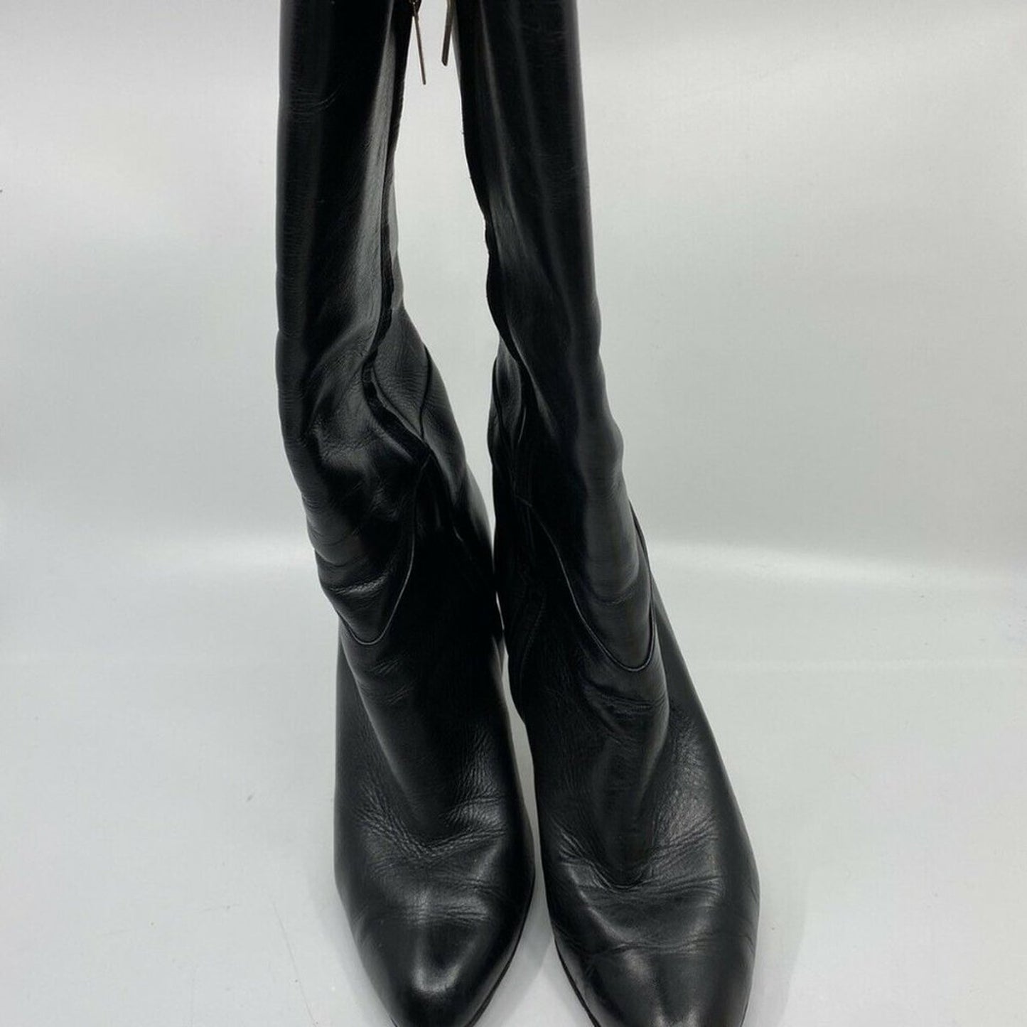 JIMMY CHOO Black Leather Knee high boots 7.5