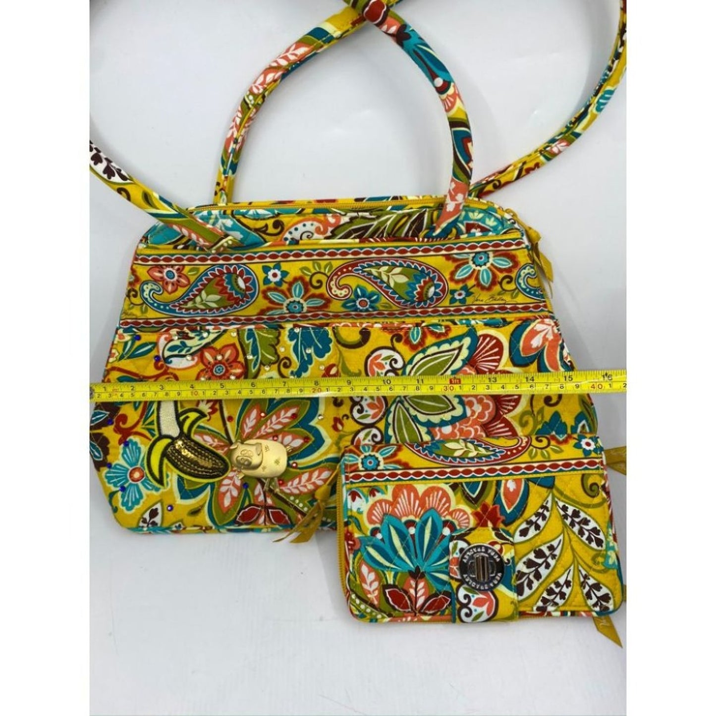 VERA BRADLEY Quilted Tote Bag w/ Wallet Yellow