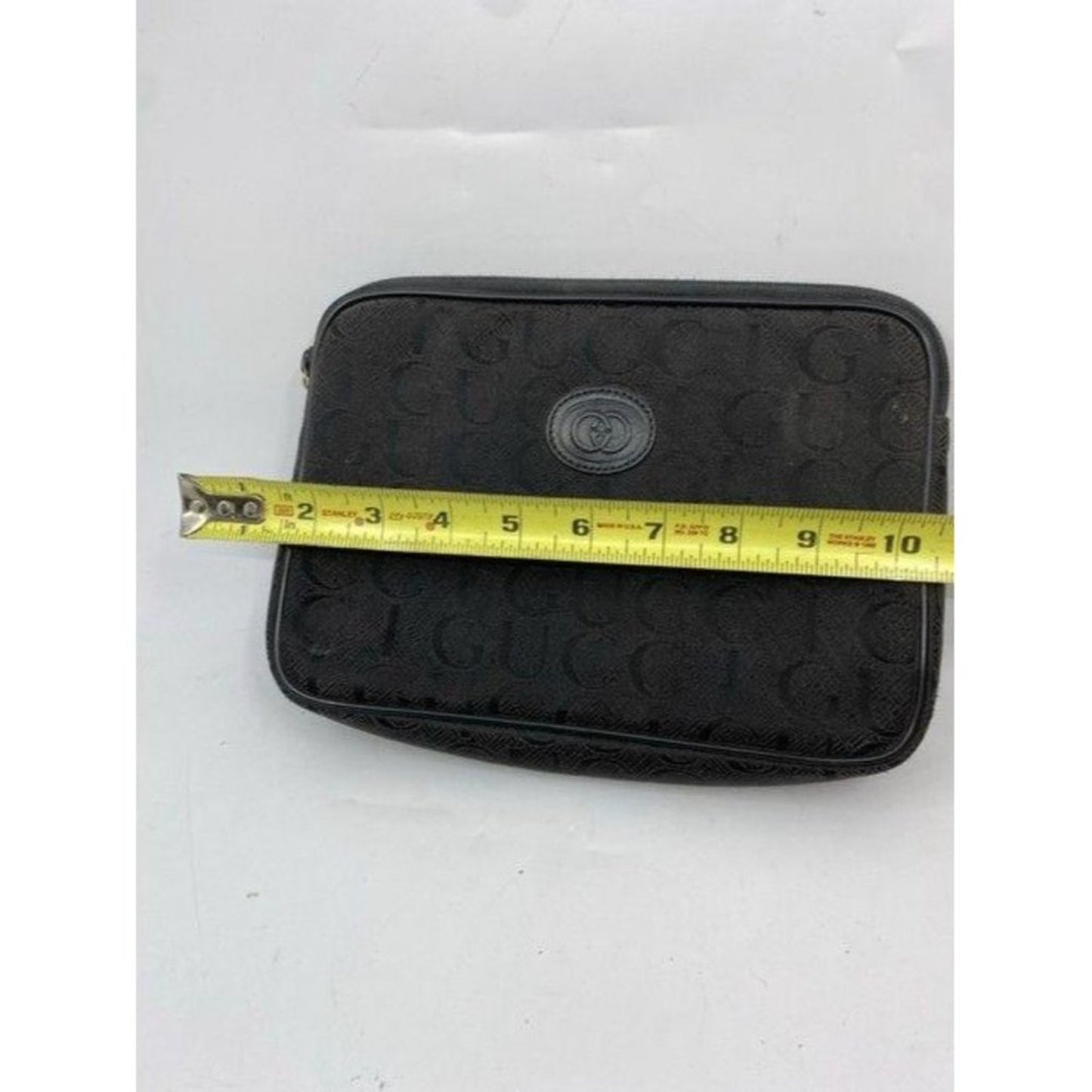 gucci vintage black fabric clutch