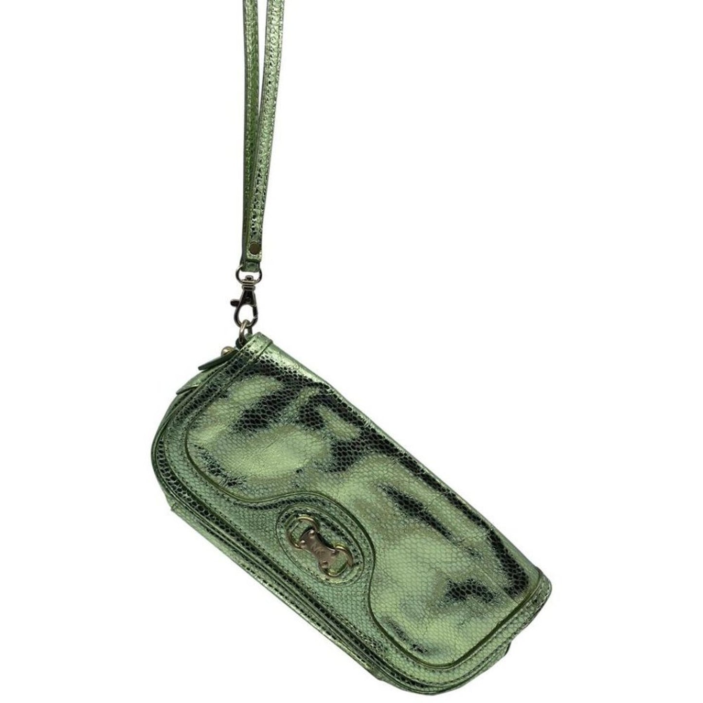 Michael Kors Green Shiny Leather Wristlet