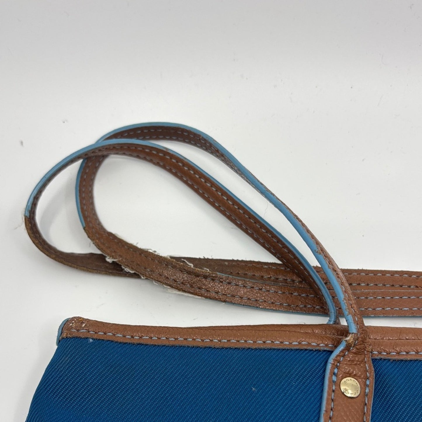 Coach Blue and Tan Tote Bag
