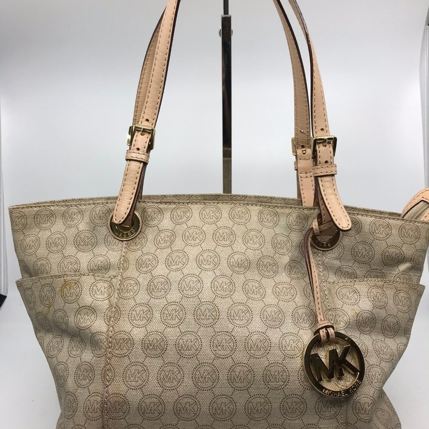 Michael Kors Large Coated Canvas Brown Tote Bag