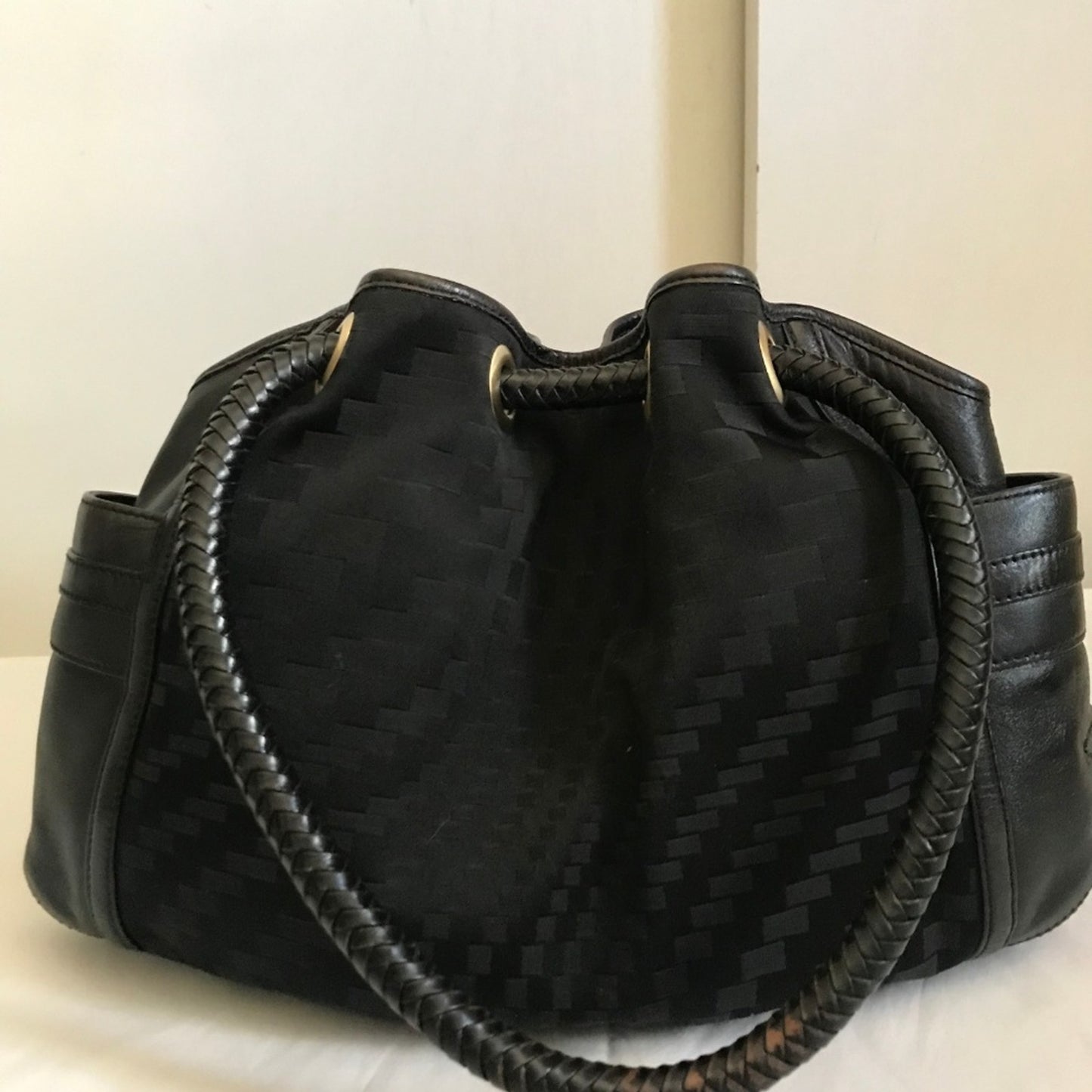 Cole Haan Denney Black Fabric/Leather Shoulder Bag