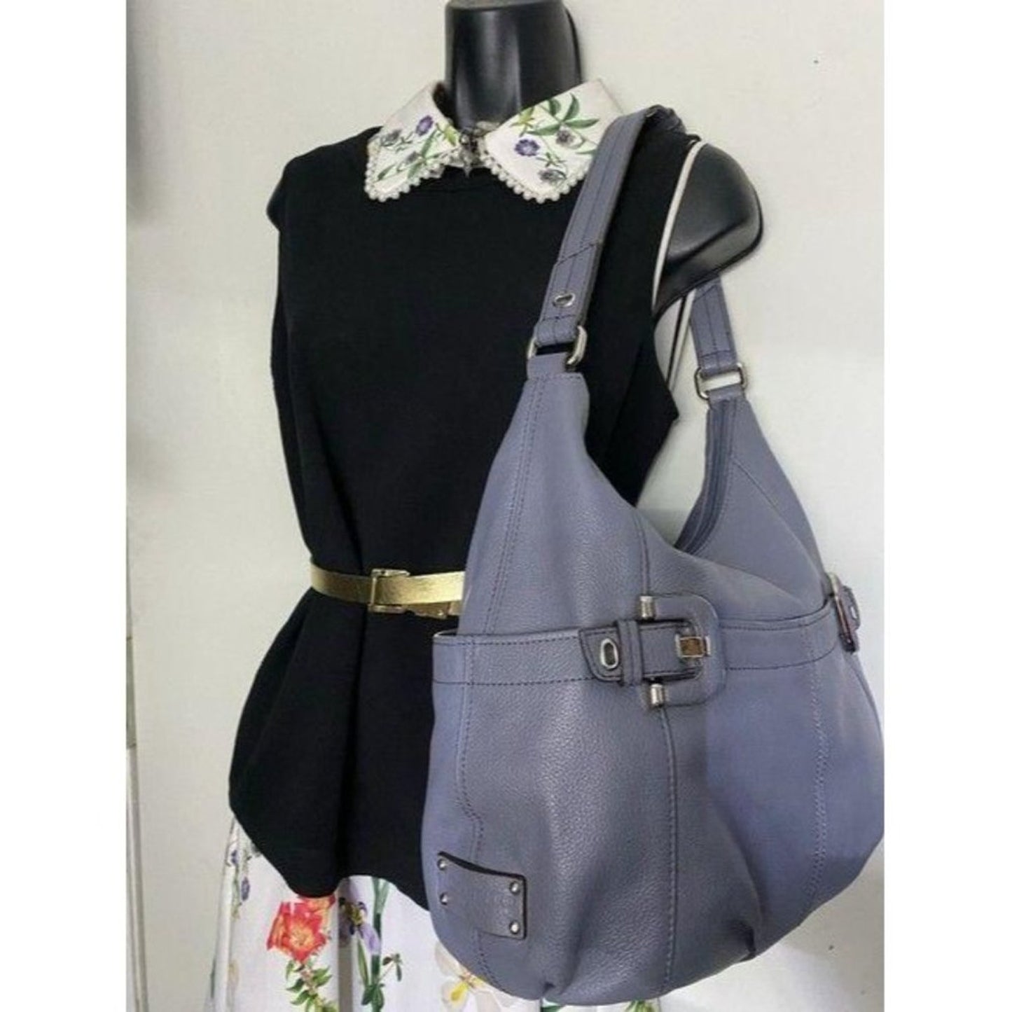 tignanello bag light purple leather tote