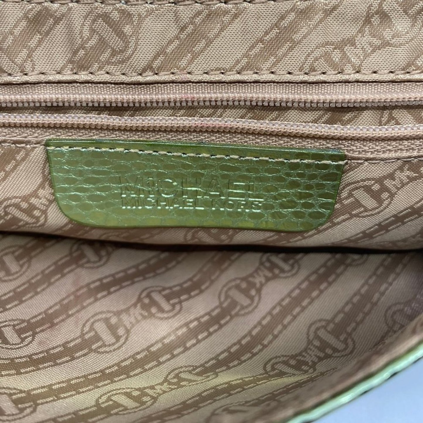Michael Kors Green Shiny Leather Wristlet