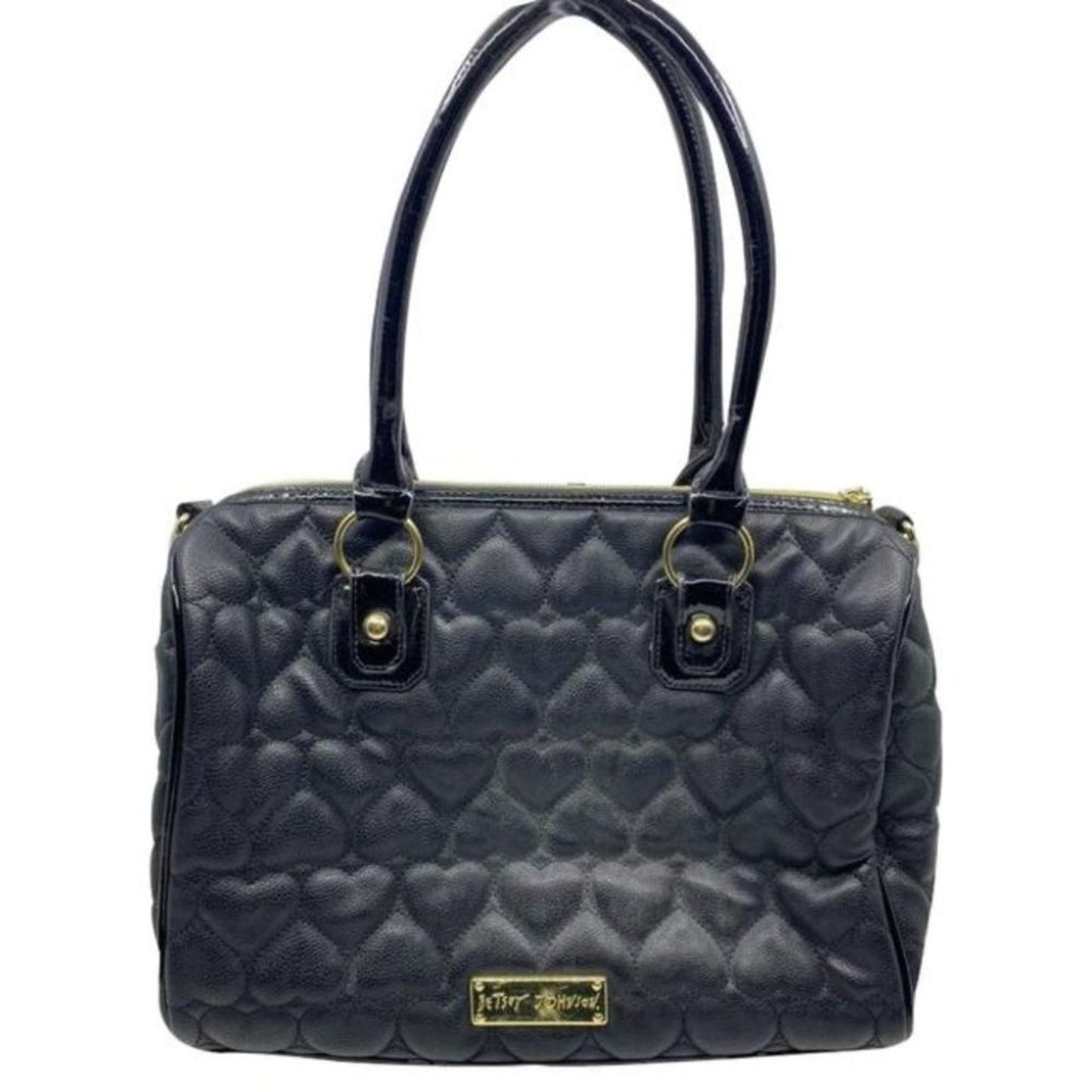 BETSEY JOHNSON Faux Leather Embellished Tote Bag