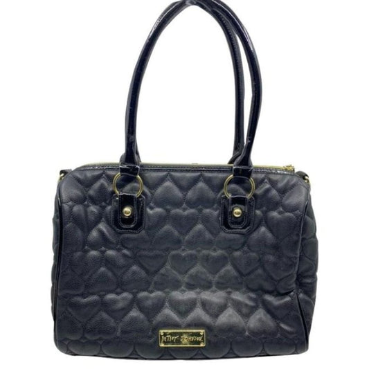 BETSEY JOHNSON Faux Leather Embellished Tote Bag
